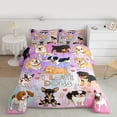 thumbnail image 6 of Feelyou Cute Cartoon Dog Bedding Comforter Set for Kid, Kawaii Animal Twin Comforter Sets, Mystic Astrology Galaxy Reversible Bedding Set, Microfiber Bedroom Decor, 2pcs, 6 of 8