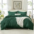 thumbnail image 4 of Andency Bed in a Bag Queen Comforter Set Dark Green, 7 Pieces Boho Tassel Bedding Comforter Set with Sheets, All Season Fringe Bed Set with Comforter, Sheets, Pillowcases & Shams, 4 of 8