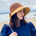 thumbnail image 3 of SikaFu Hat Woman In Spring And Summer Fashion Shading Sunscreen Network Eye Woven Fisherman Hat Bow Bowl Sun Hat, 3 of 8