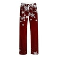 thumbnail image 3 of Christmas Casual Pants for Women Straight Leg Loose Fit Wide Leg Fashion Xmas Graphic Holiday Pant Trouser (S, Multicolor), 3 of 4
