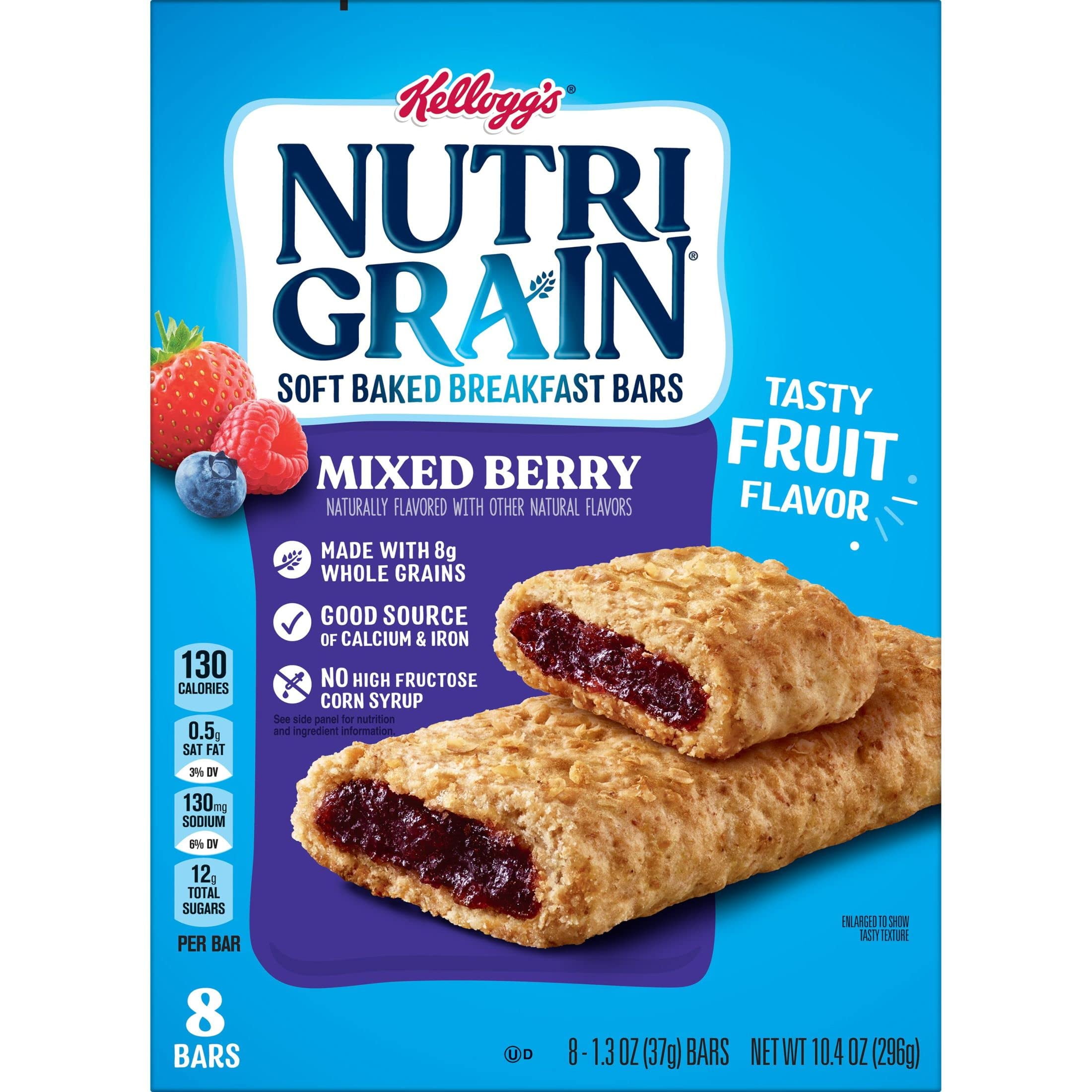 Nutri-Grain Mixed Berry Chewy Soft Baked Breakfast Bars (Pack of 4)
