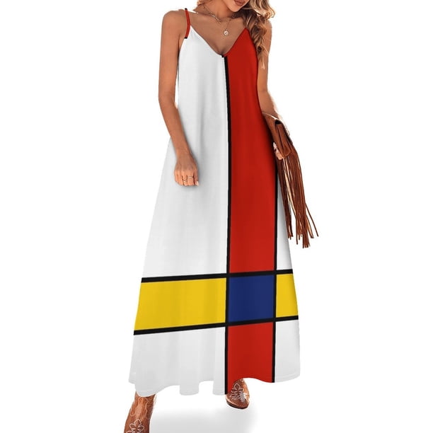 Vestido sin mangas de arte abstracto estilo Mondrian vestidos de noche vestidos de noche de mujer de lujo 2024 Falda de verano para mujer