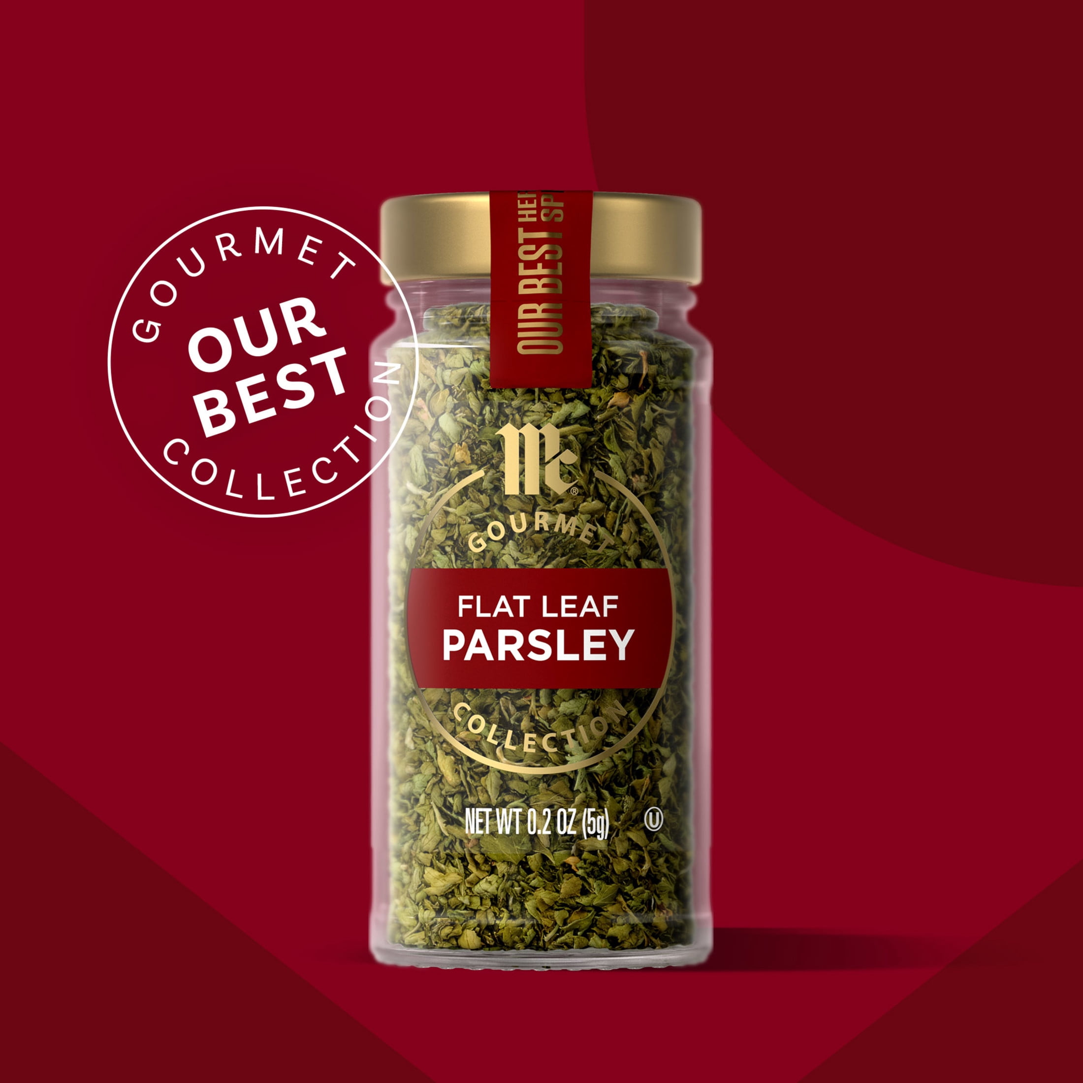 (3 pack) McCormick Gourmet Kosher All Natural Flat Leaf Parsley, 0.2 oz Bottle