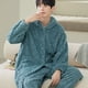 thumbnail image 2 of Pijama tipo cárdigan de manga larga, pijama de invierno para hombre, pijama de vellón coral, ropa de hogar de franela gruesa, 2 of 6