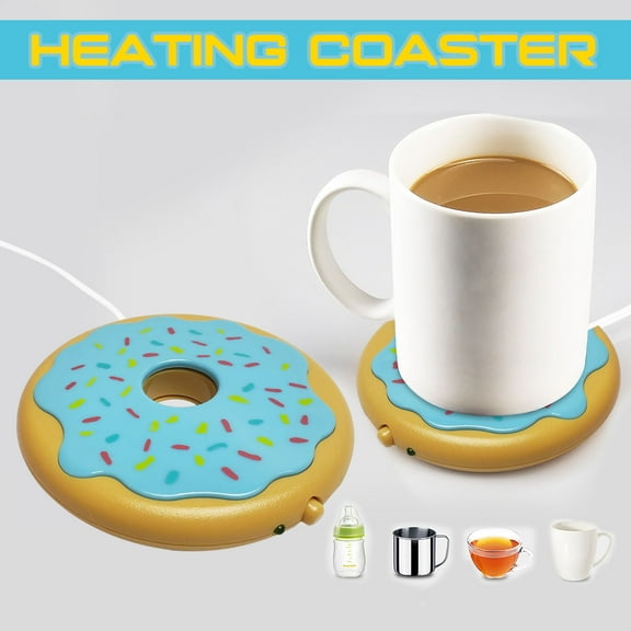Automatic Cup Warmer Mat, 40-45°C Constant Temperature Heating Pad for Coffee Mug Tea on Desk Home Office Use(Blue)