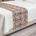 thumbnail image 2 of Brown Paisley Bed Runner, Intertwined Abstract Leaves Curvy Ornaments Nature Theme Print, Decorative Accent Bedding Scarf for Hotels Homes and Guestrooms, King, Dark Mauve and Champagne, by Ambesonne, 2 of 2