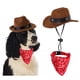 thumbnail image 1 of Disfraz de vaquero para perro Encell, minisombrero marrón y pañuelo rojo S, 1 of 4