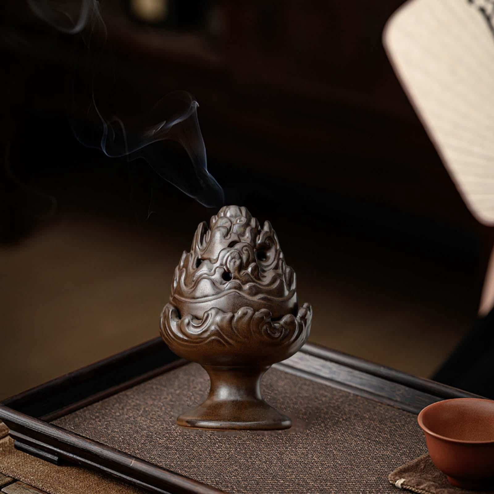 WLPZXP Incense Burner Aroma Stove Porcelain Incense Holder Coil or Cones for Tea House Antique