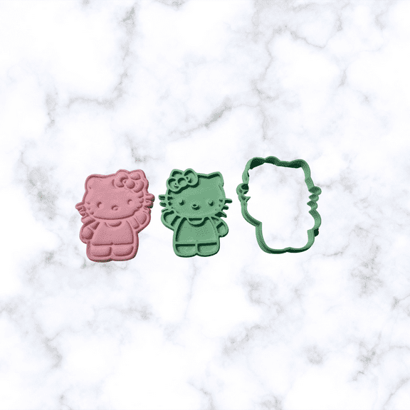 Kitty with Bow Cookie Cutter Stamp