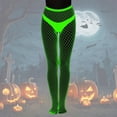 thumbnail image 2 of IWRICH Glow in the Dark Fishnets Stockings for Women High Waist Tights for Party Light Gray, 2 of 5