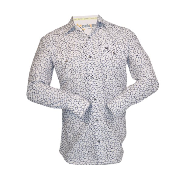 CAMISA CHH081 ICY DENVER ESTILO VAQUERO COLOR AZUL CON ESTAMPADO BLANCO ICY DENVER CHH081 VAQUERO POLIÉSTER
