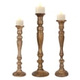 thumbnail image 3 of Decoriny, Vintage Country Style Wooden Candle Stand, Ideal Gift for Wedding Party Home Spa Reiki Aromatherapy Candle Gardens, Set of 3 ( 18”, 21” and 24”), 3 of 3