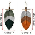 thumbnail image 4 of Fymlhomi Boho Leaf Wall Decor,2 Pieces Macrame Wall Hanging Feather Leaf, Woven Cotton Macrame Wall Ornaments with Wooden Bead, Small Bohemian Wall Pediments, 4 of 5