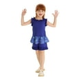 thumbnail image 2 of LittleSpring 2-Piece Ruffle Tank Top and Shorts Set for Little Girls, Navy Blue, Size 6, 2 of 6