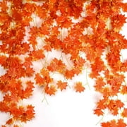 12/24/36PCS Artificial Maple Leaf Vines Garland Fall Fake Foliage Autumn Leaves Garland Hanging Plant for Home Garden Wedding Party Festivals Thanksgiving Christmas New Year Décor