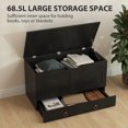thumbnail image 4 of HOMCOM Storage Chest with Drawer for Living Room, Wooden Box, 31.5"W, Black, 4 of 10