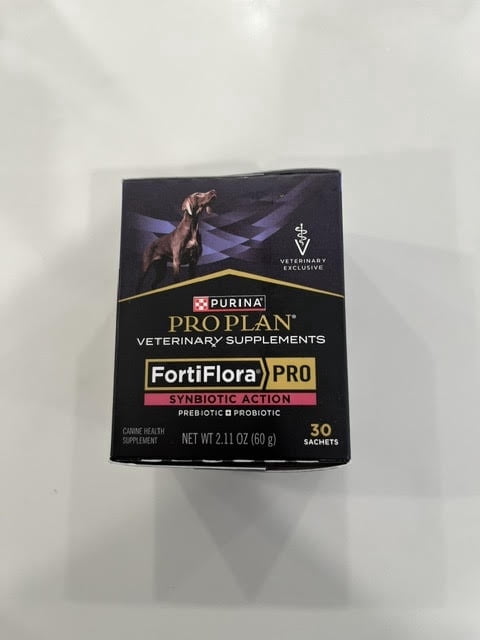 Purina Pro Plan Veterinary Supplements FortiFlora PRO Synbiotic Action Probiotic Powder for Dogs, 1 box (30 sachets)