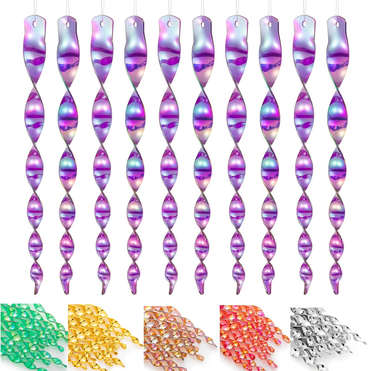 10PCS Bird Scare Rods, Bird Control Devices Spiral Reflective Rods Keep