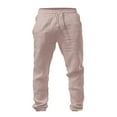 thumbnail image 3 of Sweatpants for Men 2025 Cotton Linen Loose Fit Breathable Drawstring Joggers with Pockets Mens Casual Pants Trousers, 3 of 5