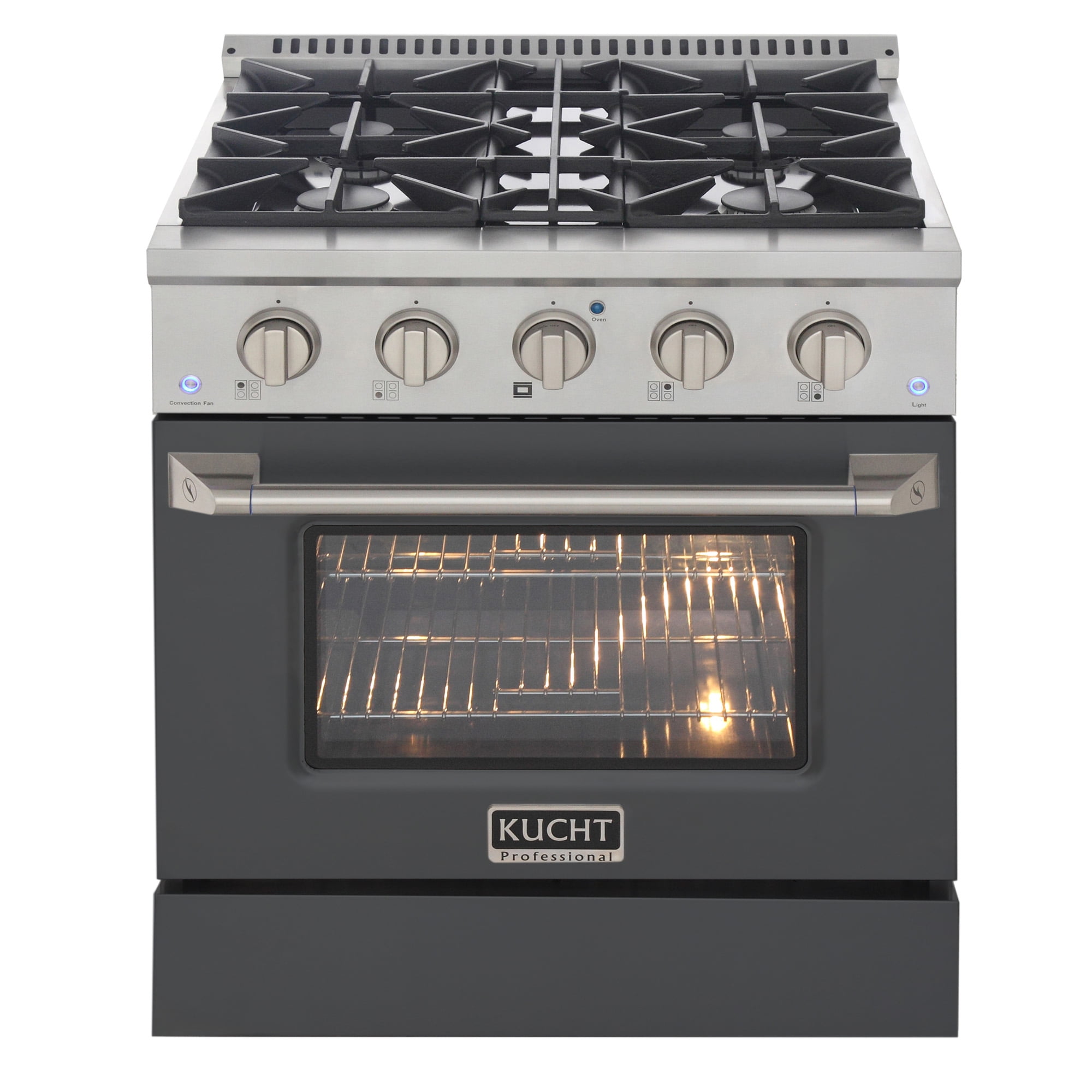 30 in. 4.2 cu. ft. Propane Gas Range with Convection Oven in Cement Gray