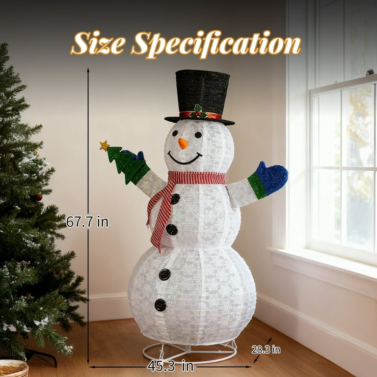 Zimtown Lighted Snowman Christmas Decoration w/ 200 LED Lights