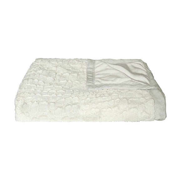 50" x 70" Ivory Mink Faux Hide Throw