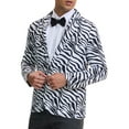 thumbnail image 4 of BLAZERS PARA HOMBRES INSPIRE CHIC Estampado de Animales Solapa con Muesca Ajuste Slim XL Estampado de Cebra, 4 of 5