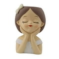 thumbnail image 2 of Fancyes Cute Girl Flower Pot Flower Holder Desktop Ornament Container Decorative Planter Resin Vase for Office Farmhouse Bedroom Cafe D, 2 of 8