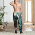 thumbnail image 5 of Vsdgher Underwater Dinosaur Shark Print Mens Pajama Pants Sleep & Lounge Pants, PJ Bottoms With elastic waistb and Pockets, 5 of 5
