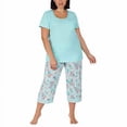 thumbnail image 2 of Carole Hochman Women's 4 Piece Pajama Set Tank Short Sleeve Top Shorts Capri, 2 of 7