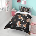 thumbnail image 4 of Basset Hounds with Bones and Presents Duvet Cover and Pillowcase Set for Single Bedding, Bedroom Accessories for Kids Teens, 4 of 5