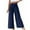 Blue, variant on Frostluinai Palazzo Pants for Women High Elastic Waisted Wide Leg Lounge Capris Solid Color Straight Leg Comfy Capris Beach Vacation Pants