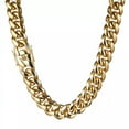 thumbnail image 2 of QQTDFG 316L Stainless Steel Heavy Link Gold Plated Curb Cuban Chain Men Necklace 7"-40"-26 inch Necklace-18mm wide-Gold, 2 of 6