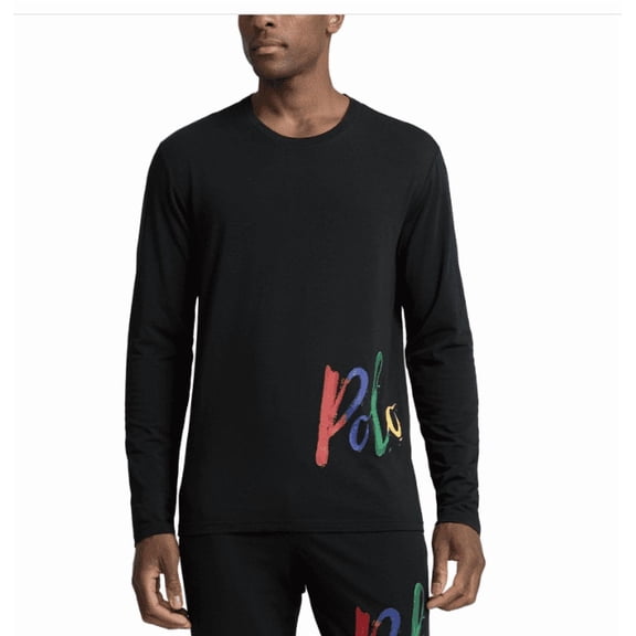 Polo Ralph Lauren Men's Long-Sleeve Crewneck Pajama Shirt - POLO BLACK