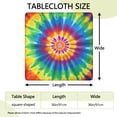 thumbnail image 2 of Colorful Rainbow Tie Dye Spiral Pattern Square Fitted Tablecloth with Elastic Edge,Square Table Cover,Washable Elastic Table Cover for Home Kitchen Party Decor 36"x36", 2 of 6