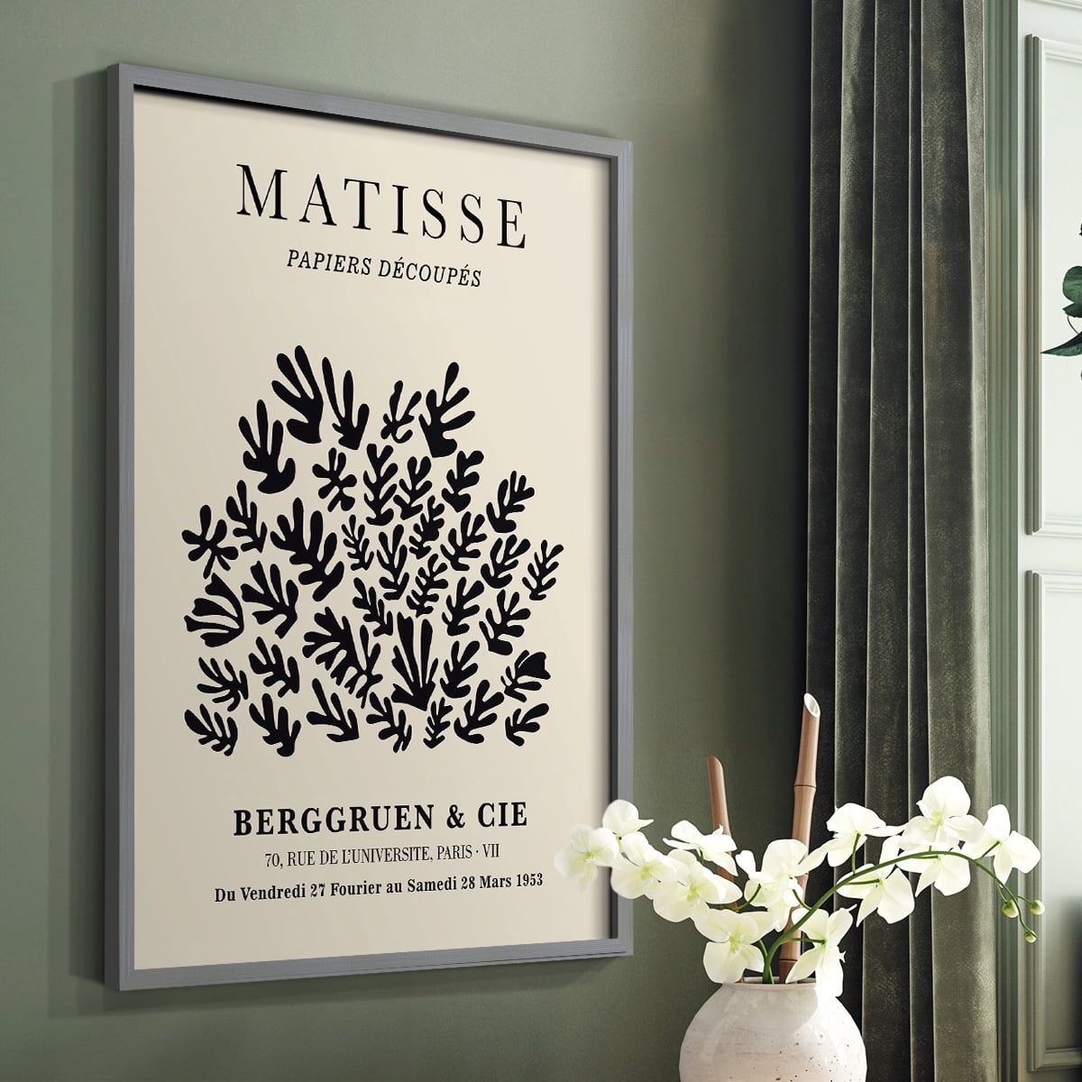 Matisse CXC Framed Print in Gray Solid Wood 16 x 20 Framed Print