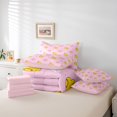 thumbnail image 6 of Manfei Pink Ribbon Bows 7-Piece Twin Bedding,Loves Print Baseball Bedding Comforter Set,Pink Reversible, 6 of 7