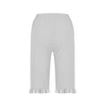 thumbnail image 5 of Pants for Women Cotton Linen Straight Tube Pocket Summer Solid Color Loose Hem Lace Shorts, 5 of 6