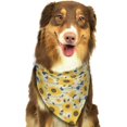 thumbnail image 6 of Naloa Navy Blue Leaf Sunflower Dog Bandanas 1PC Washable Triangle Dog Scarfs Premium Durable Fabric, for Small Medium Large Dogs and Cats, 6 of 6