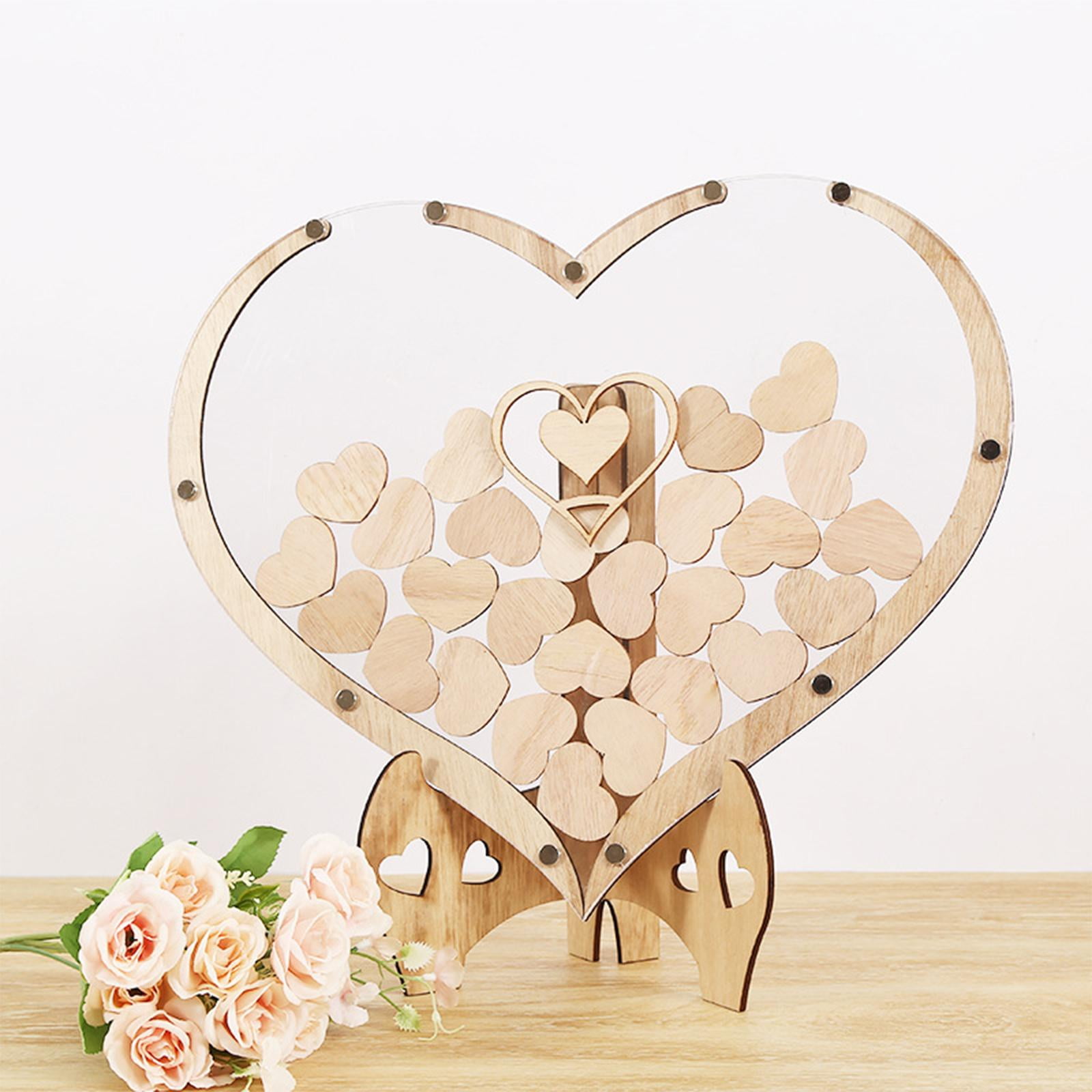 Guest Book Registry Gifts 80 Hearts Decorations Freestanding Guestbooks for Wedding Reception Baby Shower Birthday Party Anniversary , Heart