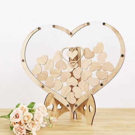 Guest Book Registry Gifts 80 Hearts Decorations Freestanding Guestbooks for Wedding Reception Baby Shower Birthday Party Anniversary , Heart