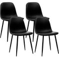 thumbnail image 4 of CangLong Faux Leather Dining Back Modern Side Chair for Pub Coffee Home, Set of 4, Black, 4 of 8