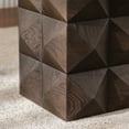 thumbnail image 5 of PORKISS End Table with Three-dimensional Embossed Pattern, Square Side Table, Coffee Table for Small Spaces Nightstand Living Room, without Assembly, Brown, 5 of 10