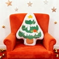 thumbnail image 4 of Christmas Tree Plush Pillow Soft Polyester Decorative Throw, Festive Holiday Cushion for Sofa Bed Decor and Seasonal Gift Giving(B), 4 of 6