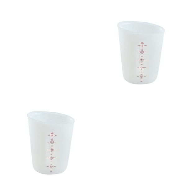 Bewildely Taza medidora de doble escala, 250ml/500ml, leche, café, vaso graduado, laboratorio, cocina, recipiente medidor de silicona 250ML 2piezas Bewildely CBP136775
