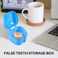thumbnail image 4 of Estuche de Dentadura , Copa con Colador, Caja BañO Almacenamiento Dientes Falsos Cesta Soporte Contenedor Neto para Viajes, 4 of 5