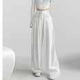 thumbnail image 1 of Pantalones de cintura alta con diseño de chica sexy retro americana, pantalones de pierna recta elegantes e informales con cordones laterales para mujer, 1 of 6
