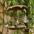 thumbnail image 2 of Squirrel Umbrella Bird Feeder Metal Garden Decor with Dog Design Outdoor Feeder For Birds Gift Hanging Lovers For Nature, 2 of 8