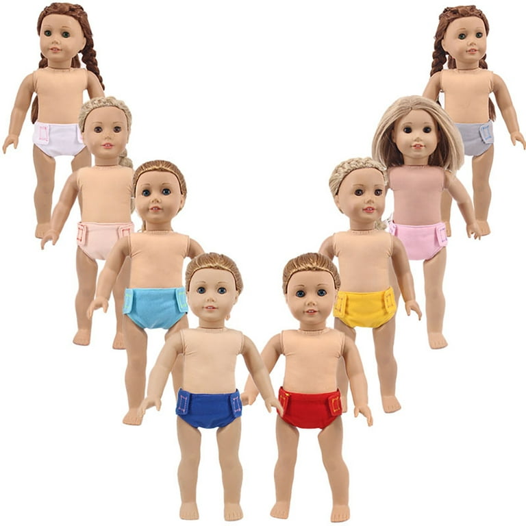 4 Pairs Doll Underwear Cute Baby Doll Underwear Doll Diaper for 18'' Girl  Dolls 