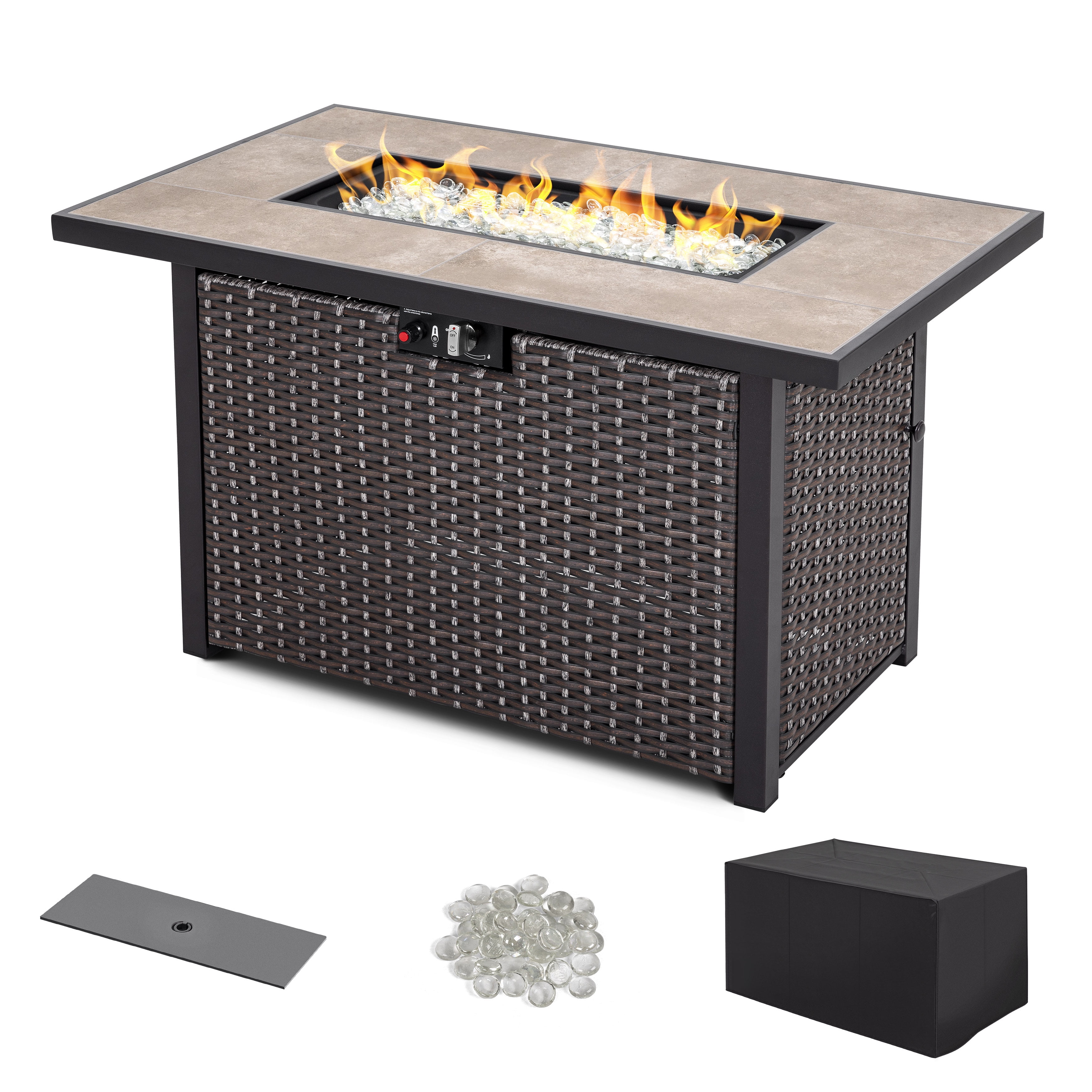 Nuu Garden Exclusive Outdoor 43 inch 50,000 BTU Propane Gas Fire Pit